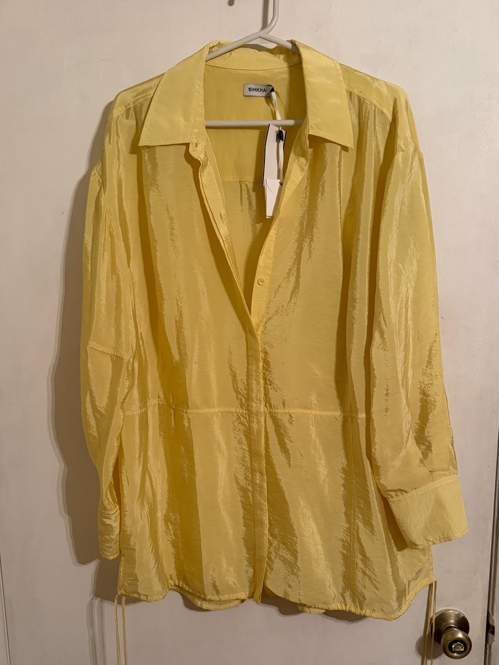Simkhai Yellow Lightweight Button-Down Tunic Top BNWT Size Medium